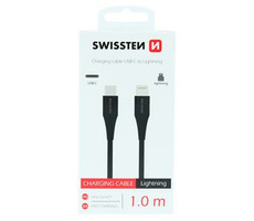 Swissten Datenkabel USB-C - LIGHTNING 1m schwarz