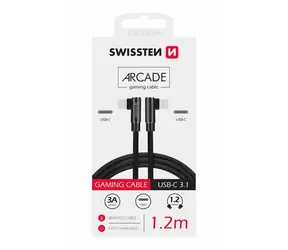Swissten ARCADE Textildatenkabel USB-C - USB-C 1,2m schwarz