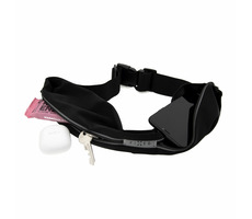 FIXED Sportbelt Duo Universeller Sportgürtel mit zwei Taschen schwarz