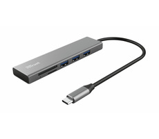 Trust Halyx Fast USB-C Hub & Kartenleser Silber / 3x USB 3.1 / Kartenleser