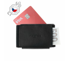 FIXED Tiny Wallet Geldbörse aus echtem Rindsleder (FIXW-STN2-BK) schwarz