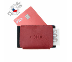 FIXED Tiny Wallet Ledergeldbörse aus echtem Rindsleder rot