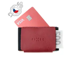 FIXED Tiny Wallet Ledergeldbörse aus echtem Rindsleder rot