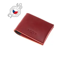 FIXED Wallet Ledergeldbörse aus echtem Rindsleder rot