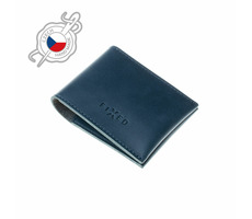 FIXED Wallet Ledergeldbörse aus echtem Rindsleder blau
