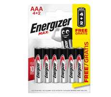 Energizer MAX Batterie - Micropencil AAA 6 Stück (4+2 gratis)
