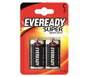 Eveready Super Battery - Kleine Monozelle C 2 Stück (Blister)