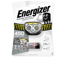 Energizer Spotlight Vision Ultra 450lm / Stirnlampe / Nachleuchten: bis zu 85 Meter / 3xAAA 