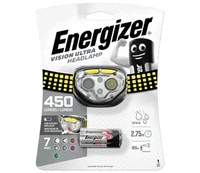 Energizer Spotlight Vision Ultra 450lm / Stirnlampe / Nachleuchten: bis zu 85 Meter / 3xAAA 