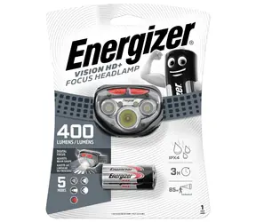 Energizer Spotlight Vision HD+ Focus 400lm / Stirnlampe / Nachleuchten: bis zu 85 Meter / 3xAAA 