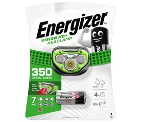 Energizer Spotlight Vision HD+ 350lm / Stirnlampe / Nachleuchten: bis zu 80 Meter / 3xAAA 