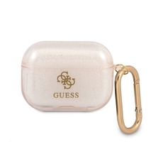 Guess 4G TPU Glitzerhülle für Apple Airpods Pro Gold
