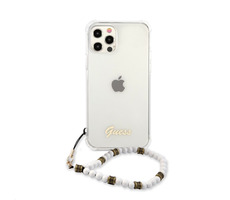 Guess PC Script und White Pearls Backcover für Apple iPhone 12 & 12 Pro transparent