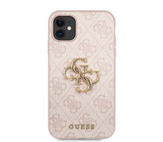 Guess PU 4G Metall Logo -Rückseite für Apple iPhone 11 rosa