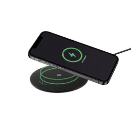 FIXED SlimPad Pad zum schnellen kabellosen Laden von Mobiltelefonen, 15 W, Schwarz