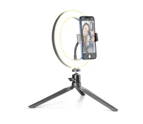 CellularLine Selfie Ring mit LED-Beleuchtung für Selfie-Fotos und -Videos schwarz
