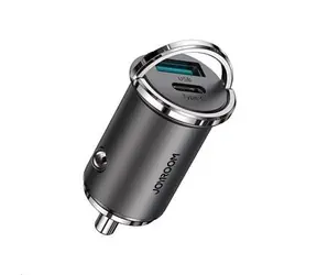 Joyroom C-A35 45W Mini-USB-Autoladegerät grau / 45 W / 1x USB-C / 1x USB-A / 5 V / 4,8 A / QC 3.0