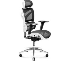 Diablo V- Commander weiß-schwarz / ergonomischer Stuhl / verstellbar / Netz / rollende Räder / Tragfähigkeit 200 kg