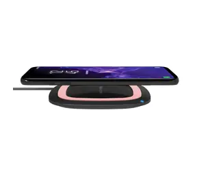 RealPower FreeCharge-10 schwarz-rosa / Kabelloses Smartphone-Ladegerät / 10W