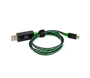 RealPower USB-Kabel USB 2.0 USB-A - Micro-B 75 cm LED grün