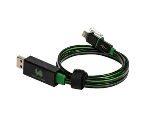 RealPower USB-Kabel 2in1 USB 2.0 USB-A - Micro-B & Lightning 75 cm LED grün