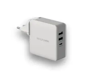 RealPower DeskCharge-65 weiß / USB-Ladegerät für Steckdose (230 V) / 3 x USB