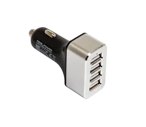RealPower 195445 USB-Autoladegerät schwarz / 5x USB/ 2400 mA