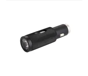 RealPower 219736 Taschenlampe USB-Autoladegerät schwarz / 1x USB/ 2400 mA
