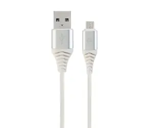 Gembird CC-USB2B-AMMBM-2M-BW2 Micro-USB-Kabel 2 m weiß / USB-A (M) - Micro USB (M)