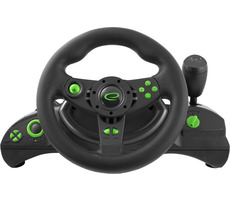 Esperanza EGW102 Nitro Lenkrad mit Pedalen Schwarz-Grün / Vibrationstechnologie / 270° Drehung / PC & PS3
