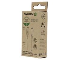 Swissten Datenkabel USB-C - LIGHTNING 1,2m weiß (ECO-VERPACKUNG)