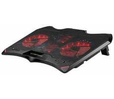 Esperanza EGC102 Buran Gaming-Kühlpad für Laptop schwarz-rot / 4 Lüfter / rote LED-Hintergrundbeleuchtung 