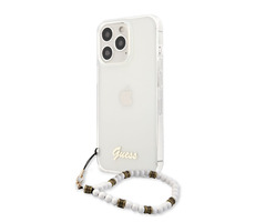 Guess PC Script und White Pearls Backcover für Apple iPhone 13 Pro transparent / Nachverkauf
