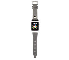Karl Lagerfeld Karl Head PU-Armband für Apple Watch 38 und 40 mm Silber