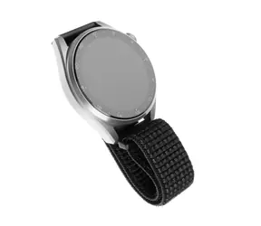 FIXED Nylonarmband 20 mm breites Nylonarmband für Smartwatch, reflektierendes Schwarz