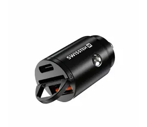 Swissten CL USB-Autoadapter NANO 30W schwarz / 1x USB-C / 1x USB-A / 30 W / PD / SPC