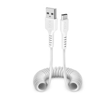 SBS Spiralkabel USB - USB-C 1m weiß
