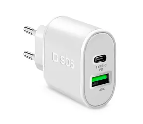 SBS Reiseadapter USB-C PD 20 W & USB AFC 18 W weiß