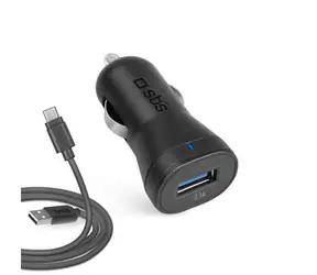 SBS Autoladegerät-Set mit MicroUSB-Kabel 1 m schwarz / 2100 mA