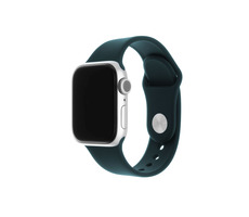 FIXED Silikonarmband Set aus Silikonarmbändern für Apple Watch 42 & 44 & 45 mm dunkelgrün