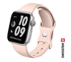 Swissten Silikonarmband für Apple Watch 42/44/45/49 mm Sandrosa