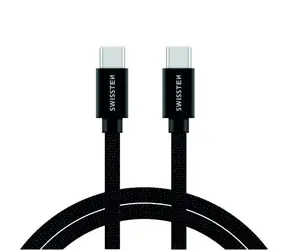 Swissten TEXTILE Datenkabel USB-C - USB-C 2m schwarz