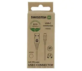 Swissten Datenkabel USB - USB-C 1,2m weiß (ECO-VERPACKUNG)