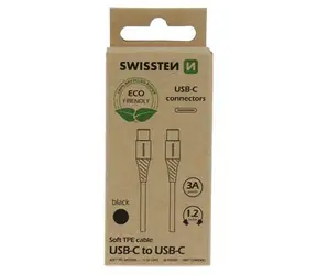 Swissten Datenkabel USB-C - USB-C 1,2m schwarz (ECO-VERPACKUNG)