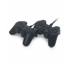 Gembird JPD-UDV2-01 USB-Gamepad für PC (2 Stück) schwarz / 10 Tasten / 4-Wege-D-Pad / 2x Daumenstick / USB 2.0