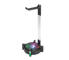 Marvo HZ-04 Beleuchteter Kopfhörerständer schwarz / 4X USB 3.0