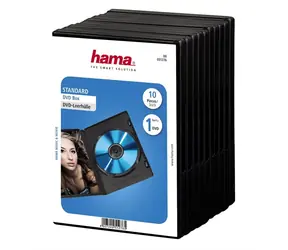HAMA DVD-Cover für 1 DVD mit Folie Schwarz 10 Stk 