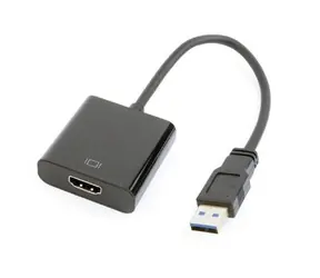 Unverpackt - Gembird Adapter USB 3.0 A (M) auf HDMI (F) / Audio + Video / Kabel 15 cm / 1080p60Hz / schwarz / unverpackt