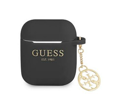 Guess 4G Charm Silikonhülle für Airpods 1 & 2 schwarz