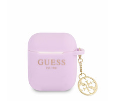 Guess 4G Charm Silikonhülle für Airpods 1 & 2 lila